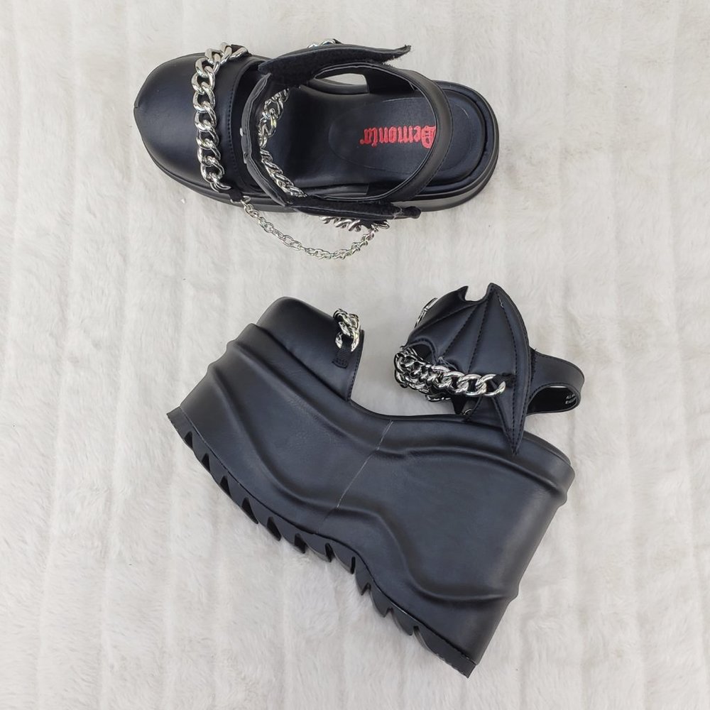 Wave 20 Platform Goth Punk Sandals Bat Closure - Picture 4 of 15